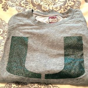 Victoria Secret Pink University of Miami Grey Sweater